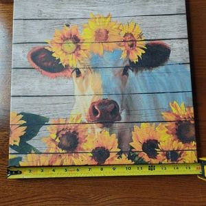 Cow and sunflower painting